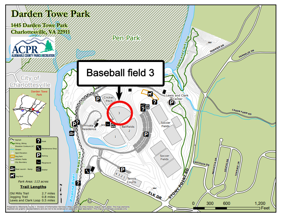 Map Darden Towe Park
